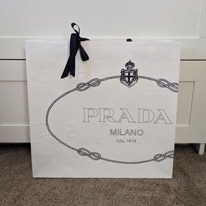 Prada empty shopping bag with ribbon